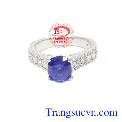 Nhẫn nữ sapphire đẹp vàng 14k, bảo hành 12 tháng, giao hàng nhanh trên toàn quốc