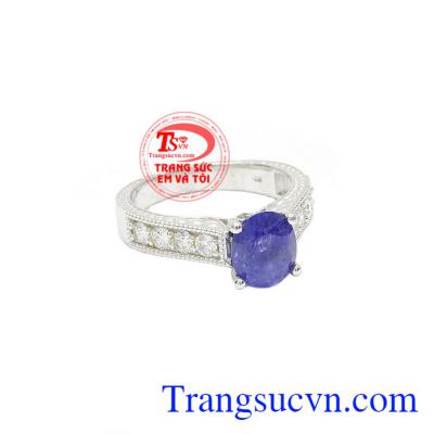 Nhẫn nữ vàng 14k gắn đá quý Sapphire thiên nhiên