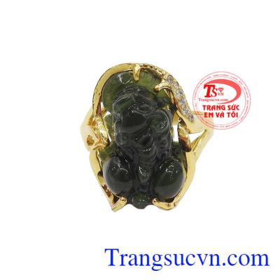 Nhẫn nữ tỳ hưu ngọc đẹp bọc 14k
