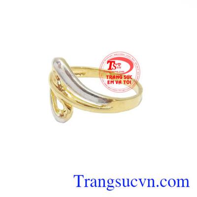 Nhẫn nữ vàng hai màu vàng 10k, bảo hành 6 tháng, giao hàng nhanh trên toàn quốc