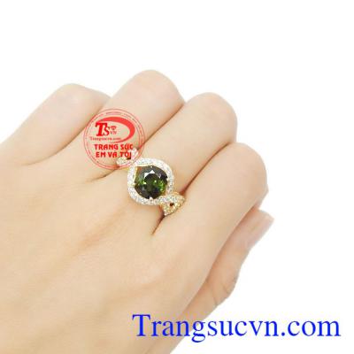 Nhẫn Tourmaline vàng 14k, chất lượng uy tín