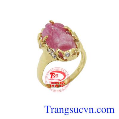 Chiếc Nhẫn tỳ hưu ruby đẹp Nhẫn tỳ hưu ruby vàng 18k mang lại may mắn và hộ mệnh