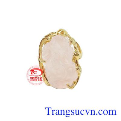 Nhẫn tỳ hưu thạch anh vàng 14k, bảo hành 12 tháng, giao hàng nhanh trên toàn quốc