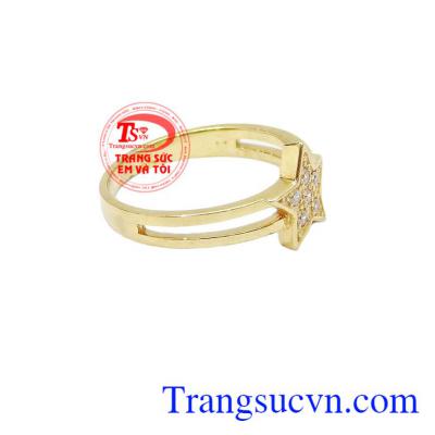 Nhẫn vàng nữ tính sao 5 cánh