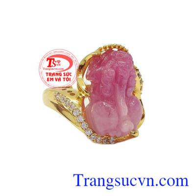 Nhẫn tỳ hưu ruby thiên nhiên đep