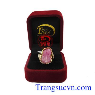 Nhẫn nữ tỳ hưu Ruby thiên nhiên