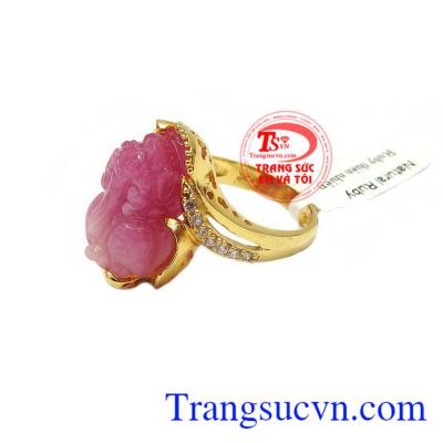 Nhẫn vàng tây gắn Tỳ hưu