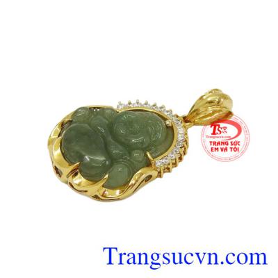 Mặt Phật Di Lặc được chế tác bắt mắt, màu đá đẹp. Phật di lặc tài lộc