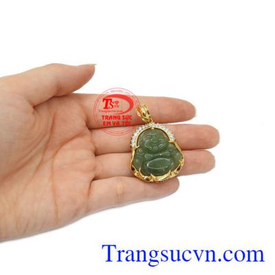 Phật di lặc tài lộc có thể kết hợp với dây da bọc vàng.