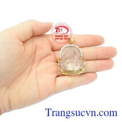 Phật Di lặc thạch anh tóc bọc vàng.