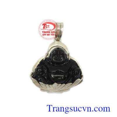 Phật mặt dây bạc đá quý thiên nhiên cao cấp, phù hợp nhiều loại dây chuyền khác nhau