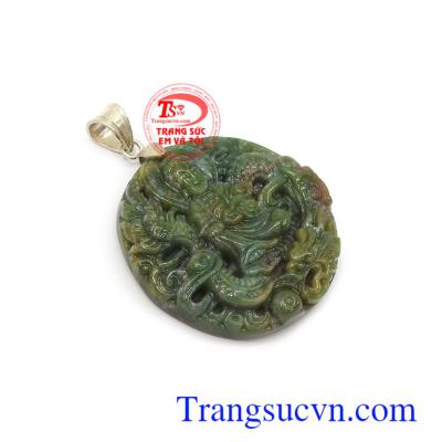 Phật quan âm và rồng bán mặt dây chuyền đá quý