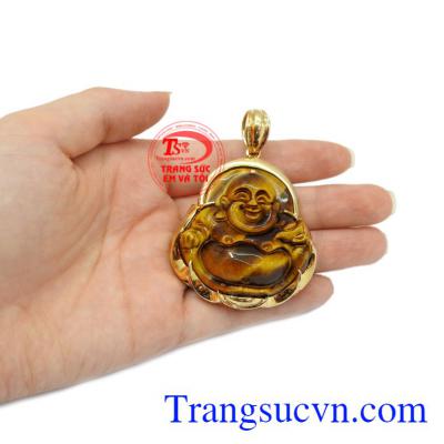 Phật vàng đá mắt hổ mệnh thổ, bảo hành 6 tháng.