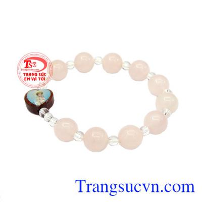 Chuỗi mân côi thạch anh hồng thiên nhiên mang lại may mắn, bình an,Thạch anh hồng Chuỗi Mân Côi