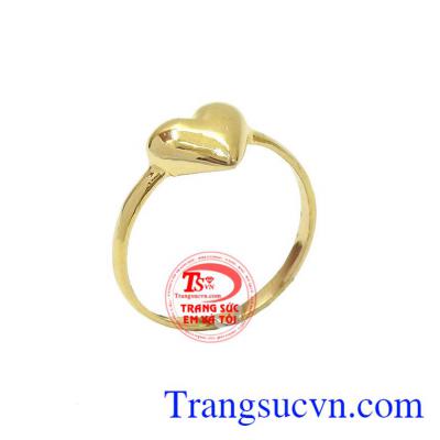 Nhẫn nữ vàng tây được thiết kế tinh tế Trái tim chung thủy đeo xinh xinh trên ngón tay đeo nhẫn