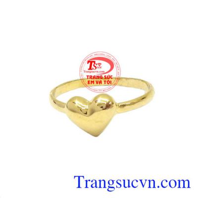 Trái tim chung thủy nhẫn nữ vàng 10k, bảo hành 6 tháng giao toàn quốc, thanh toán an toàn