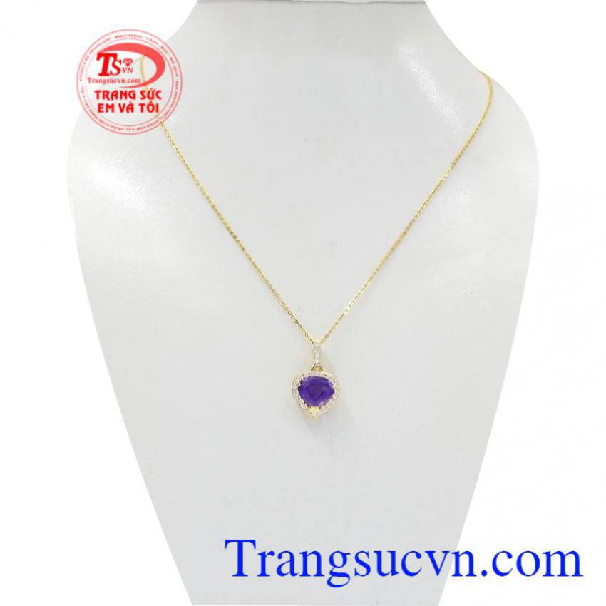 Bộ mặt dây nữ thạch anh tím đẹp