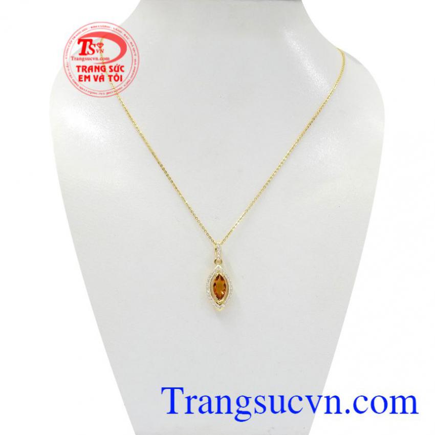 Bộ mặt dây nữ thạch anh vàng