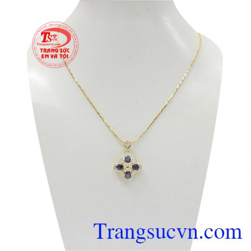 Bộ mặt dây Sapphire vàng 14k