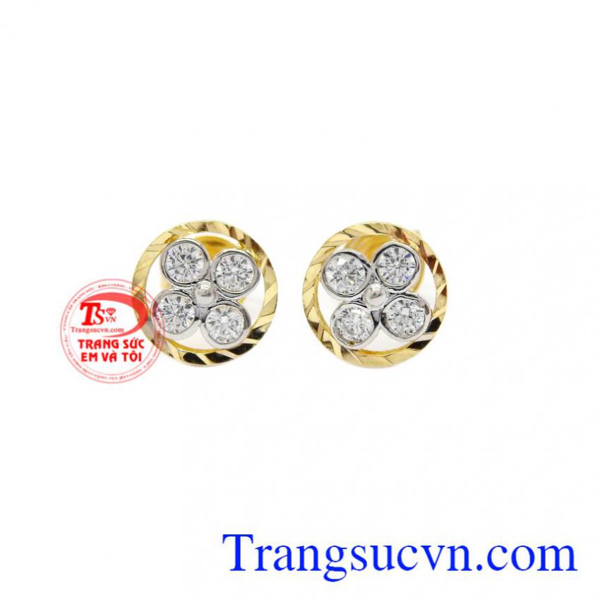 Hoa tai nữ hoa vàng 10k Korea