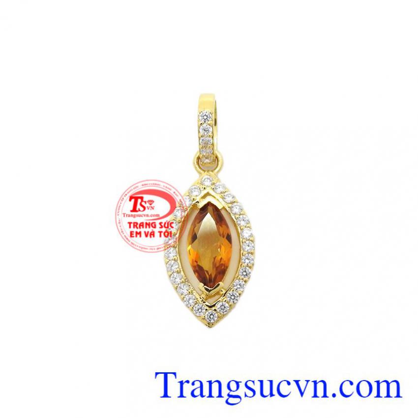 Mặt dây nữ thạch anh vàng