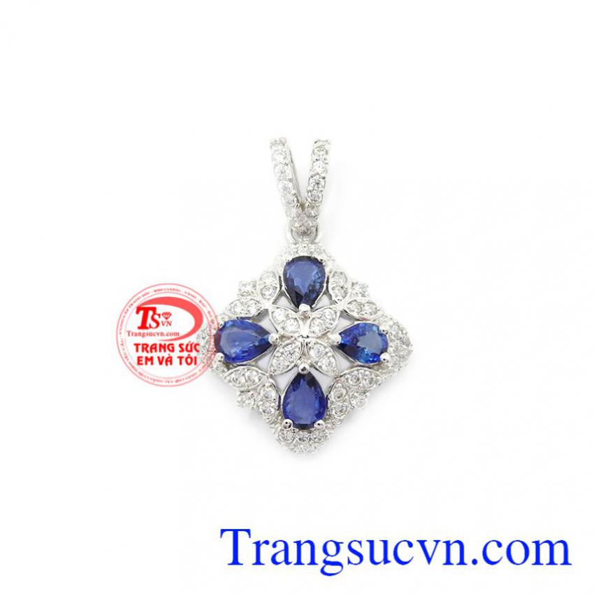Mặt dây Sapphire vàng trắng 
