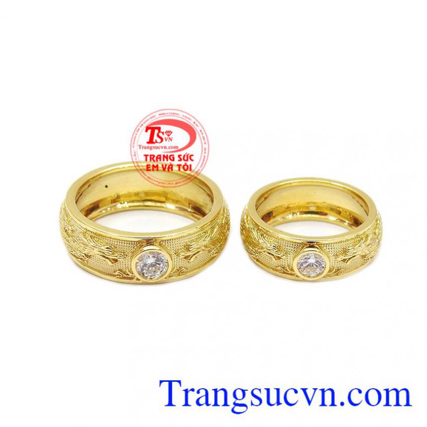 Nhẫn cưới song long chầu nguyệt