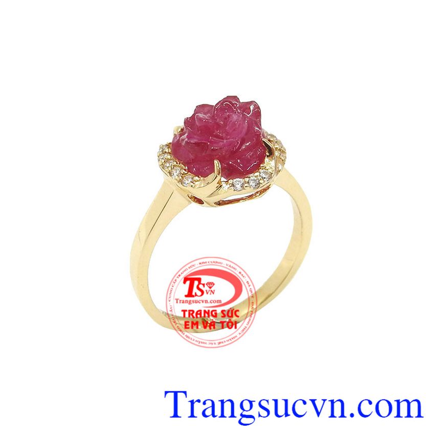 Nhẫn nữ Ruby Hoa Hồng là sản phẩm nhẫn nữ đẹp vàng tây đẹp, được chế tác tỉ mỉ, sang trọng