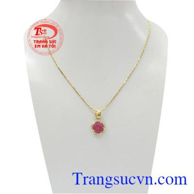 Bộ mặt dây Ruby vàng 14k