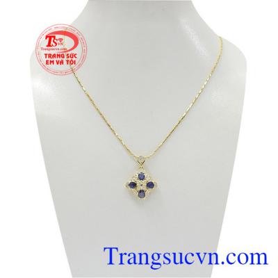 Bộ mặt dây Sapphire vàng 14k