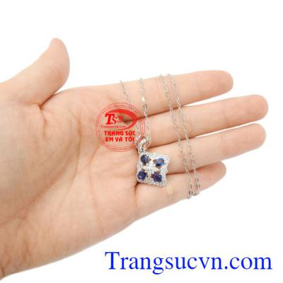 Bộ trang sức Sapphire vàng trắng, giao hàng trên toàn quốc.