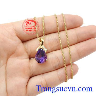 Sản phẩm thích hợp làm quà tặng cho người thân hoặc bạn bè,Bộ trang sức thạch anh tím 14k