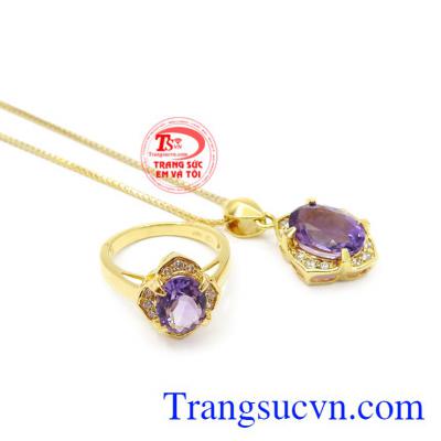Bộ trang sức vàng thạch anh tím, giao hàng trên toàn quốc.