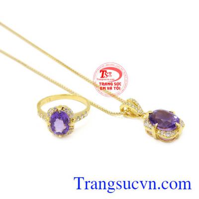 Trang sức Em và Tôi nhận đặt hàng theo yêu cầu, sở thích của mỗi người. Bộ trang sức vàng thạch anh tím đẹp