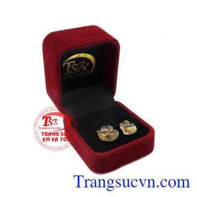 Thạch anh tóc vàng thiên nhiên. Cặp hồ ly thạch anh tóc đẹp