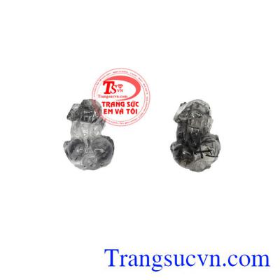 Cặp tỳ hưu thạch anh tóc đen may mắn là sản phẩm thạch anh tóc thiên nhiên, có giấy kiểm định đá tự nhiên,Cặp tỳ hưu thạch anh tóc đen may mắn