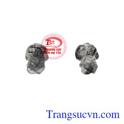 Sản phẩm thích hợp làm quà tặng cho người thân hoặc bạn bè,Cặp tỳ hưu thạch anh tóc đen may mắn