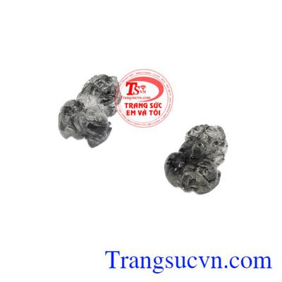 Mặt dây tỳ hưu thạch anh tóc đen phù hợp với người mệnh mộc và mệnh thủy,Cặp tỳ hưu thạch anh tóc đen may mắn