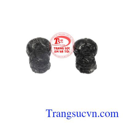 Sản phẩm thích hợp làm mặt dây, mặt vòng tay, nhẫn đôi cho các cặp tình nhân,Cặp tỳ hưu thạch anh tóc đen phú quý