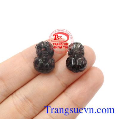 Cặp tỳ hưu thạch anh tóc đen thành đạt