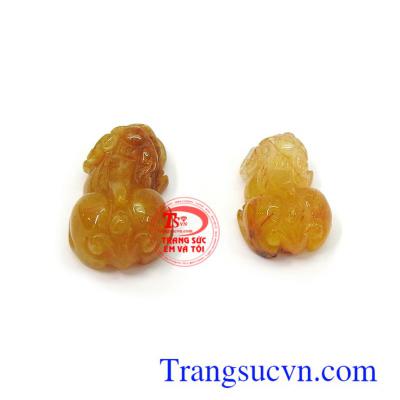 Cặp tỳ hưu thạch anh tóc thành công phù hợp làm mặt dây chuyền, mặt nhẫn đeo thời trang, sang trọng và đẳng cấp