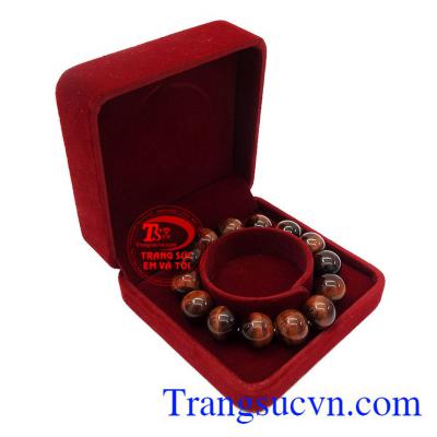 Chuỗi đá mắt hổ nâu đỏ