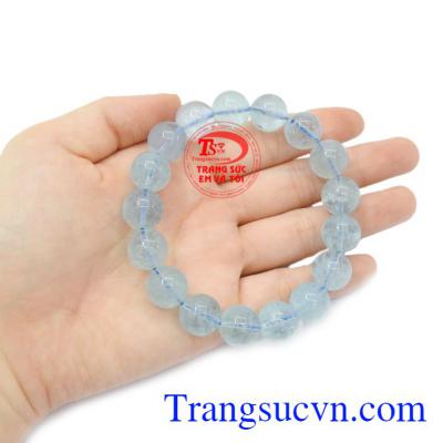 Đá Aquamarine có thể giúp đem một cuộc hôn nhân hạnh phúc, bền vững. Chuỗi tay Aquamarine 12 ly