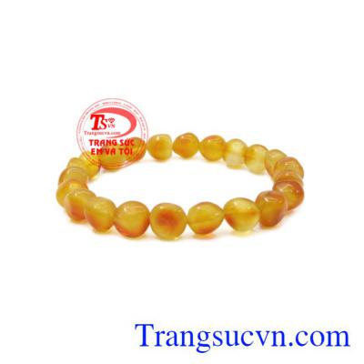 Đá Hổ phách ( Amber ) thực chất chính là nhựa cây hóa thạch. Chuỗi tay hổ phách đẹp