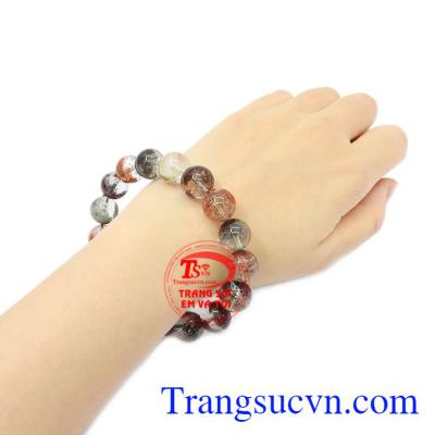 Chuỗi tay thạch anh tóc 12 ly đẹp có giấy kiểm định đá quý uy tín.