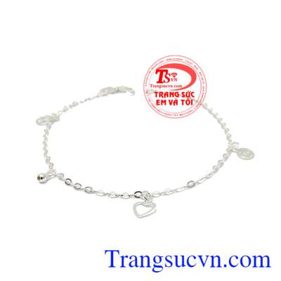 Lắc chân bạc nữ phong cách