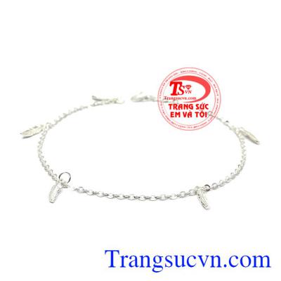 Lắc chân bạc nữ xinh đẹp