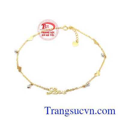 Lắc chân vàng 10k Korea được nhập khẩu từ Hàn Quốc, thiết kế xinh xắn.