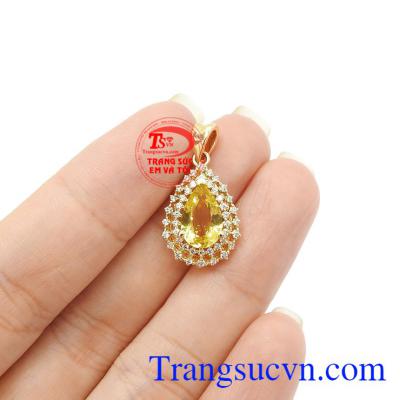 Mặt dây thích hợp làm quà tặng cho người thân hoặc bạn bè,Mặt dây Beryl vàng 14k