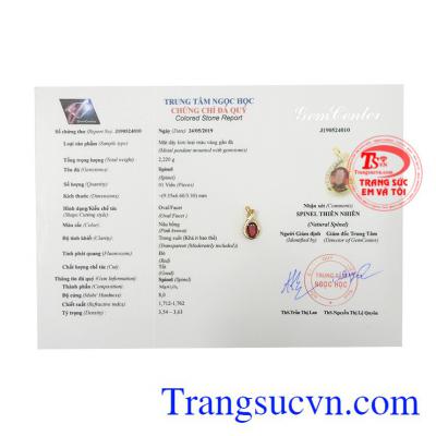 Mặt dây nữ vàng Spinel giao hàng trên toàn quốc.